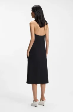 Trägerloses Kleid aus Stretch-Krepp mit integriertem Korsett