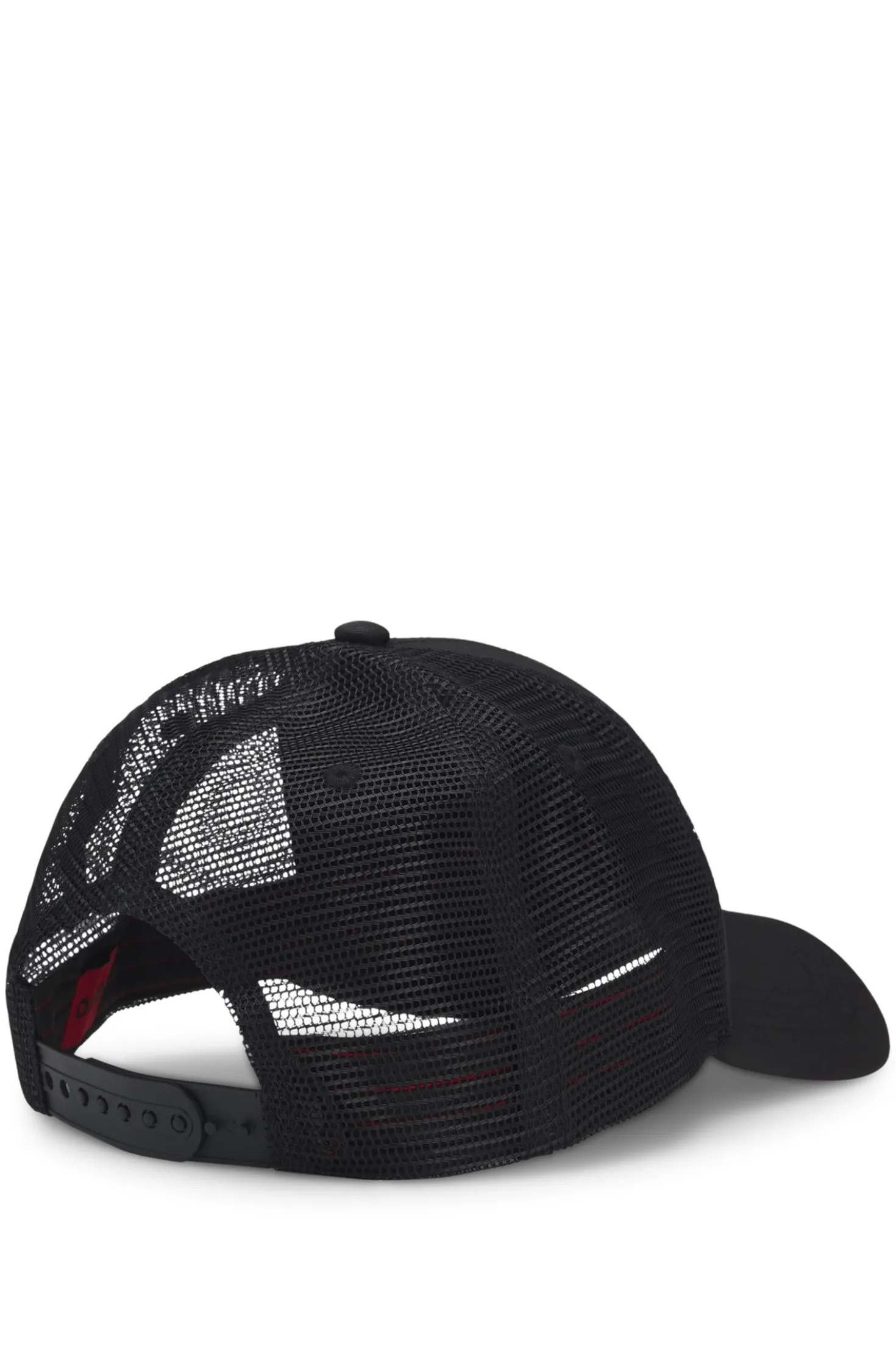 Trucker-Cap aus Twill mit rotem Logo-Etikett