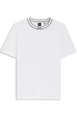 T-Shirt aus Baumwolle mit Logo am Rundhalsausschnitt