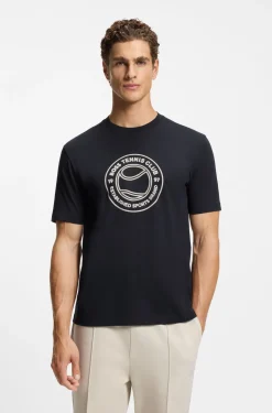 T-Shirt aus Baumwoll-Jersey mit Tennis-Artwork