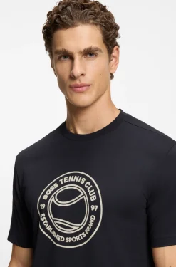 T-Shirt aus Baumwoll-Jersey mit Tennis-Artwork