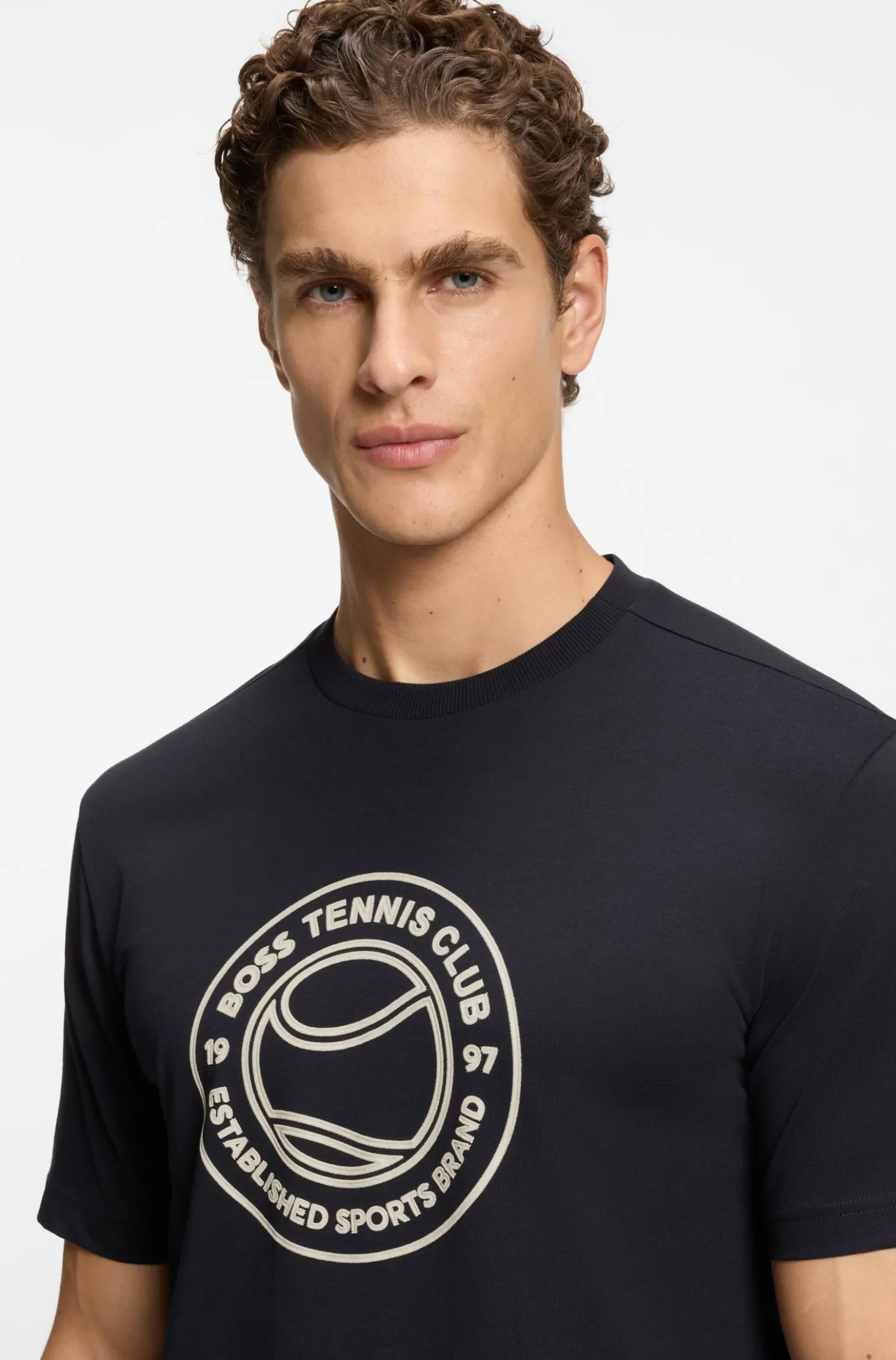T-Shirt aus Baumwoll-Jersey mit Tennis-Artwork