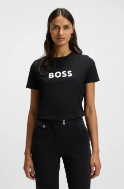 T-Shirt aus Baumwoll-Jersey mit Kontrast-Logo