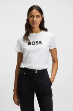 T-Shirt aus Baumwoll-Jersey mit Kontrast-Logo