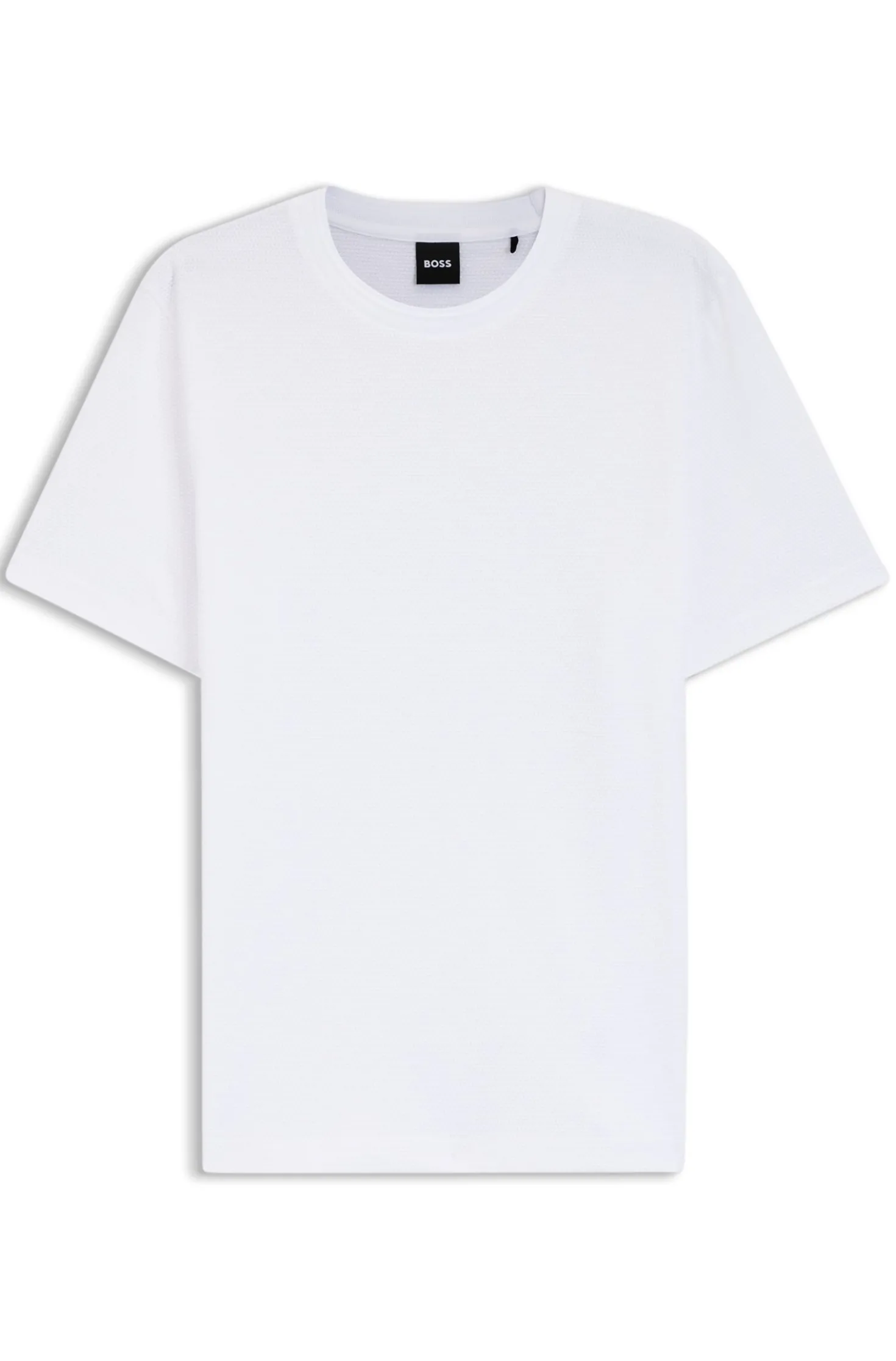T-Shirt aus Baumwoll-Mix mit Bubble-Jacquard-Struktur