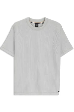 T-Shirt aus Baumwoll-Mix mit Waffelstruktur