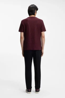 T-Shirt aus merzerisierter Baumwolle mit Jacquard-Monogrammen