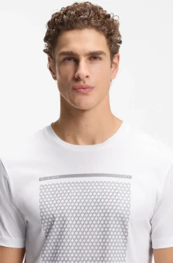 T-Shirt aus merzerisierter Baumwolle mit geometrischem Artwork