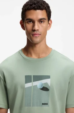 T-Shirt aus Pima-Baumwolle mit Tennis-Artwork