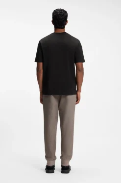 T-Shirt aus Stretch-Baumwolle mit tonalem Flock-Logo