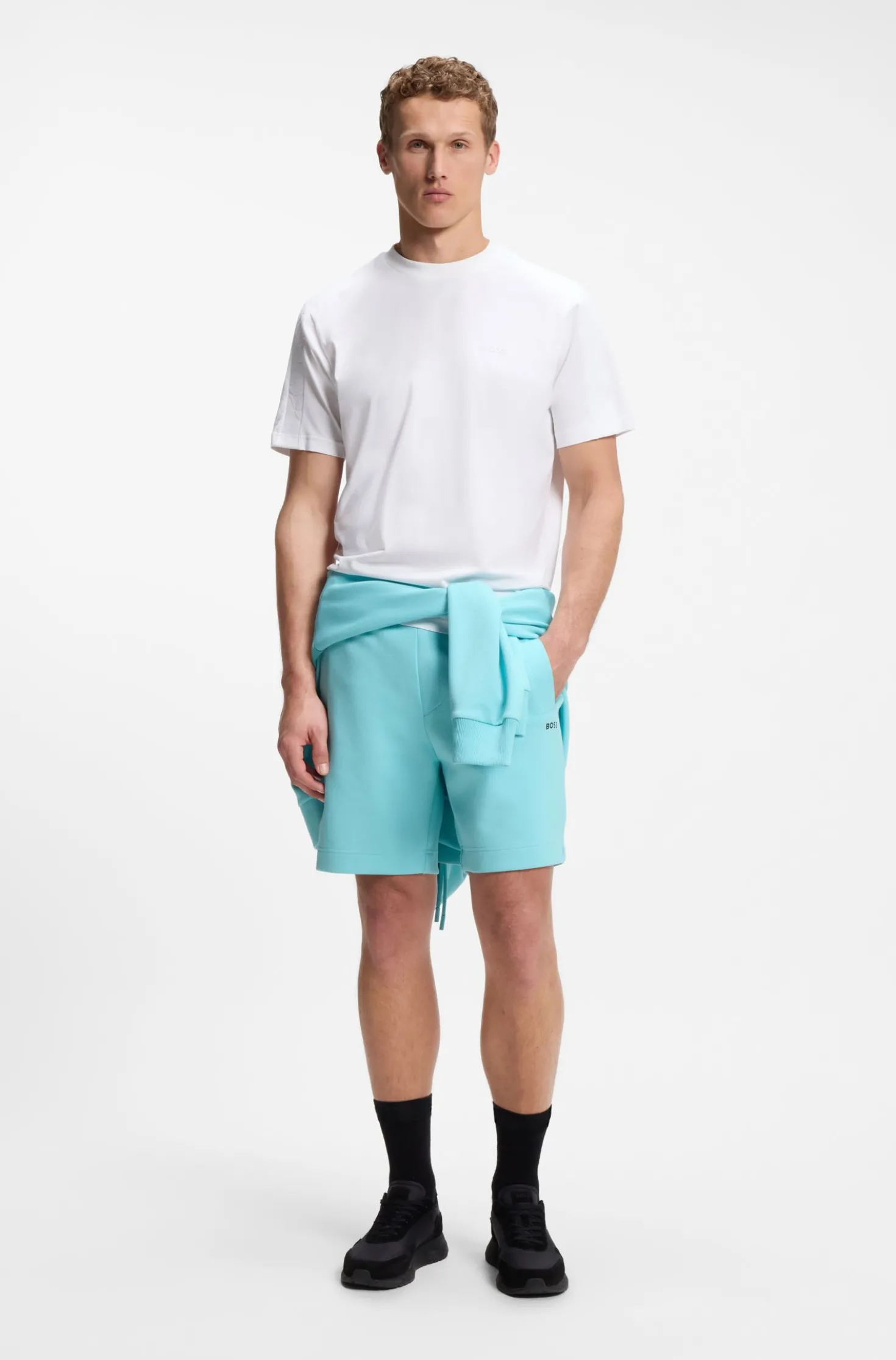 T-Shirt aus Stretch-Baumwolle mit Jacquard-Tape