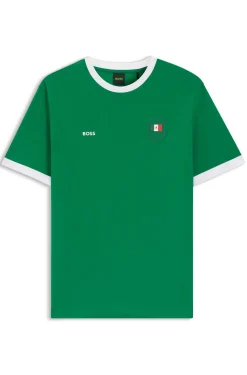T-Shirt aus Stretch-Baumwolle mit Landesflagge und Logo