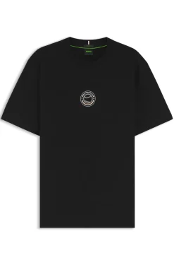 T-Shirt aus Stretch-Baumwolle mit Tennis-Artwork