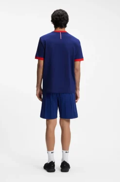 T-Shirt aus Stretch-Baumwolle mit Landesflagge und Logo