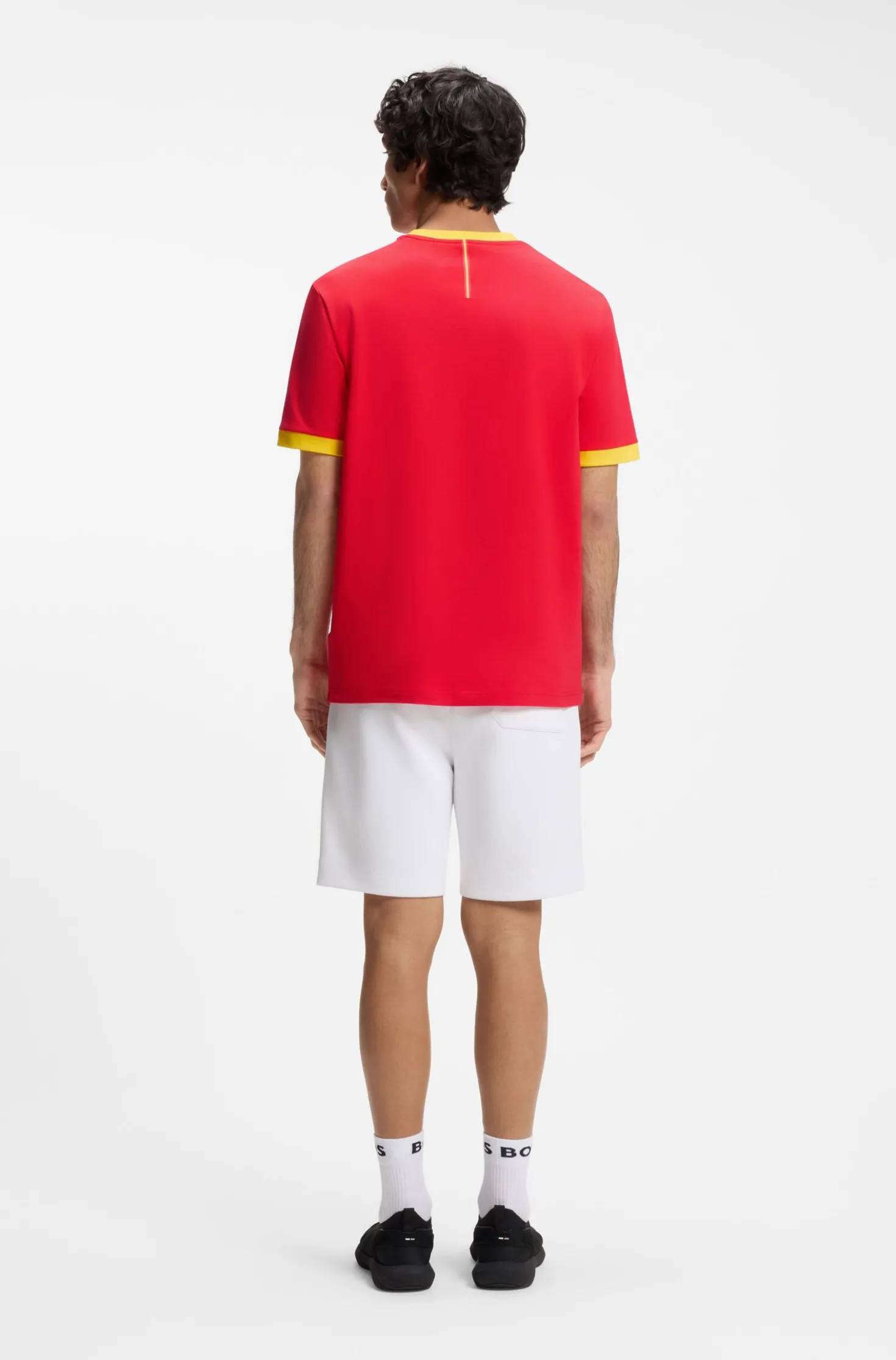 T-Shirt aus Stretch-Baumwolle mit Landesflagge und Logo
