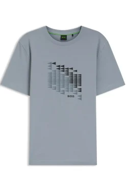 T-Shirt aus Stretch-Baumwolle mit Flaggen-Artwork