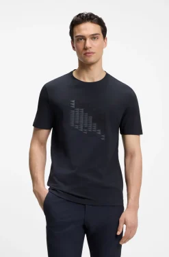 T-Shirt aus Stretch-Baumwolle mit Flaggen-Artwork