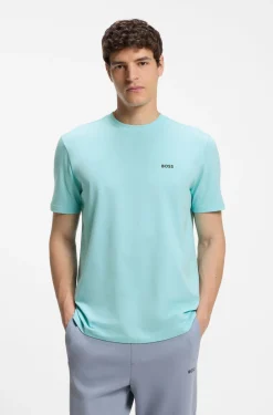 T-Shirt aus Stretch-Baumwolle mit Logo-Detail