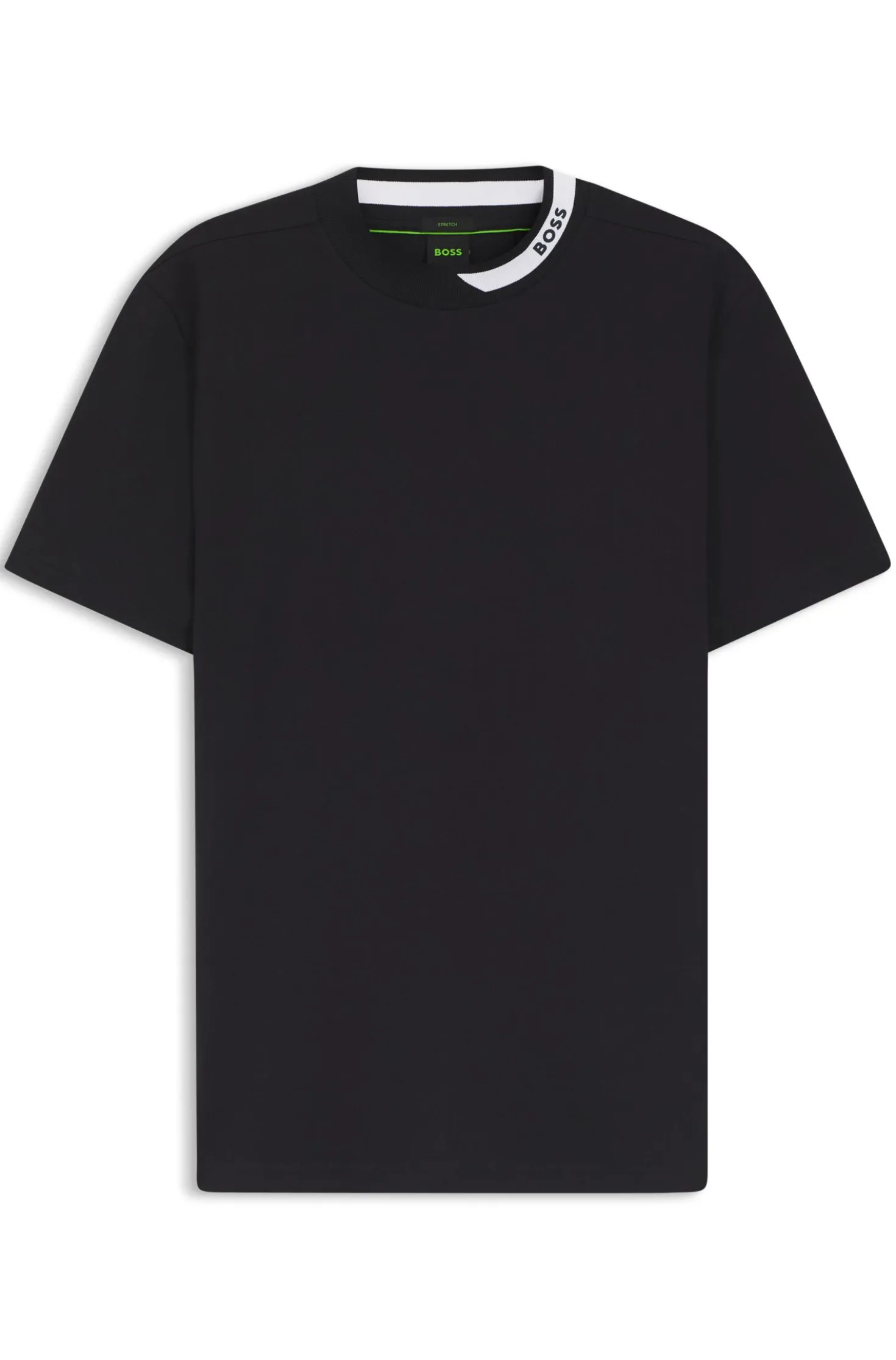 T-Shirt aus Stretch-Baumwolle mit Logo-Kragen