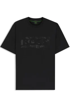 T-Shirt aus Stretch-Baumwolle mit Logo-Artwork