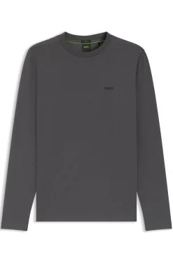 T-Shirt aus Stretch-Baumwolle mit Kontrast-Logo