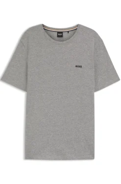 T-Shirt aus Stretch-Baumwolle mit Logo-Stickerei