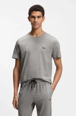 T-Shirt aus Stretch-Baumwolle mit Logo-Stickerei