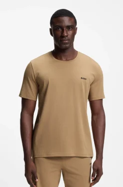 T-Shirt aus Stretch-Baumwolle mit Logo-Stickerei