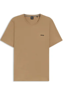 T-Shirt aus Stretch-Baumwolle mit Logo-Stickerei