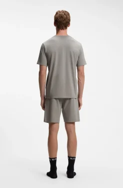 T-Shirt aus Stretch-Baumwolle mit Logo-Stickerei