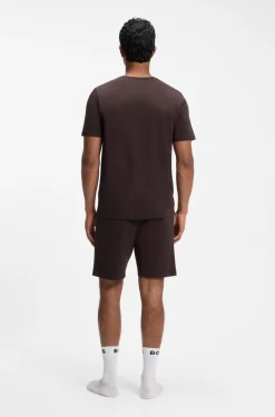 T-Shirt aus Stretch-Baumwolle mit Logo-Stickerei