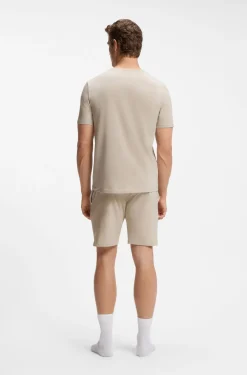 T-Shirt aus Stretch-Baumwolle mit Logo-Stickerei