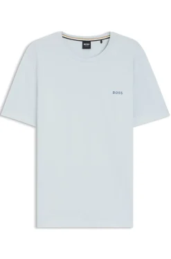 T-Shirt aus Stretch-Baumwolle mit Logo-Stickerei