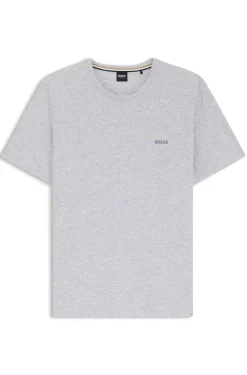 T-Shirt aus Stretch-Baumwolle mit Logo-Stickerei