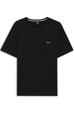 T-Shirt aus Stretch-Baumwolle mit Logo-Stickerei
