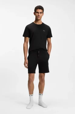 T-Shirt aus Stretch-Baumwolle mit Logo-Stickerei