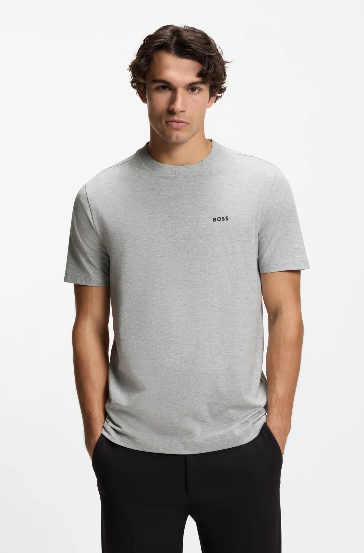 T-Shirt aus Stretch-Baumwolle mit Logo-Detail