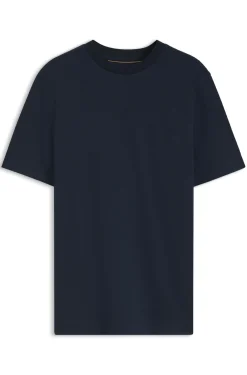 T-Shirt mit Windowpane-Karo aus Baumwoll-Mix mit Seide