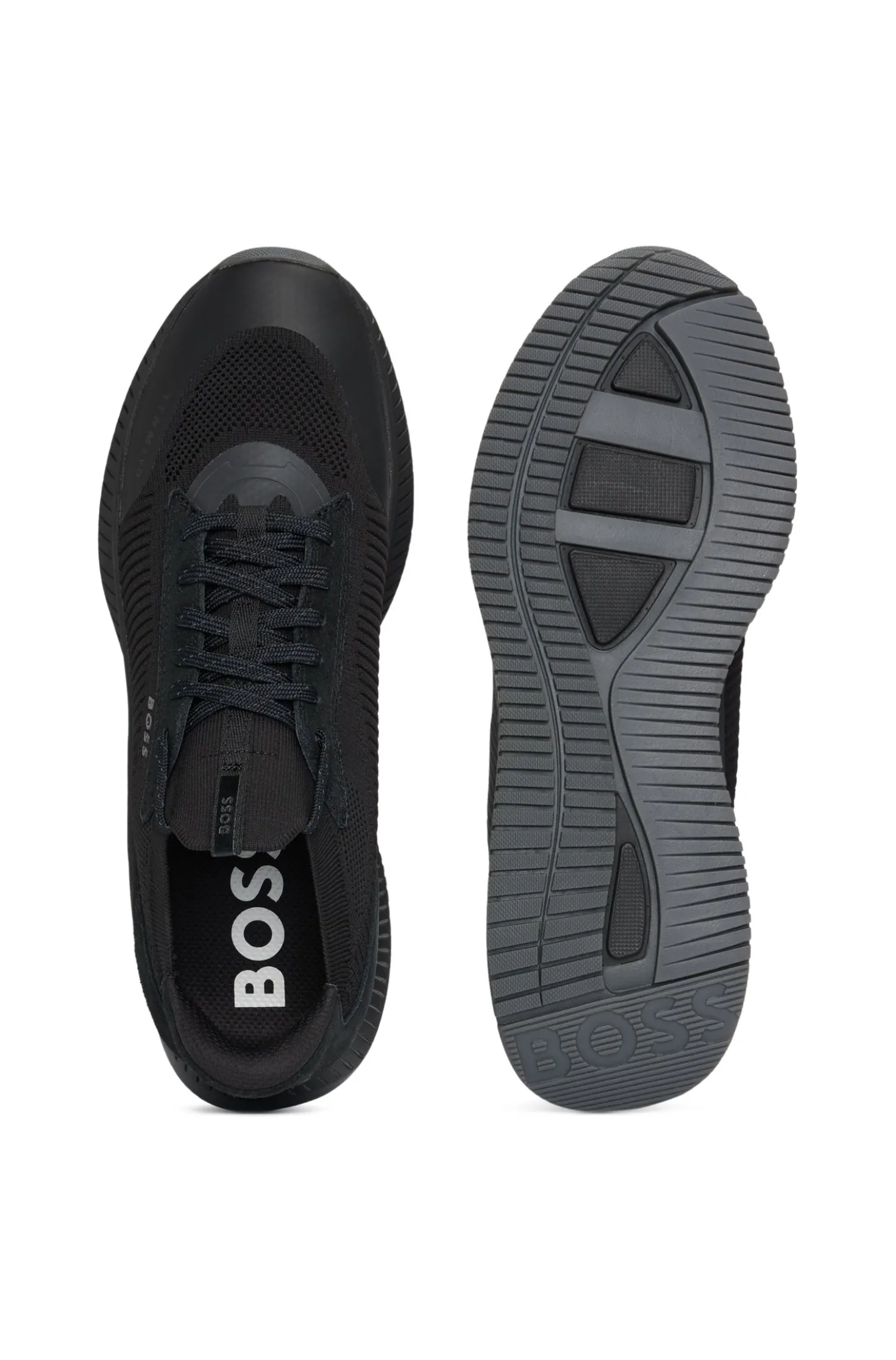 TTNM EVO Sneakers mit gestricktem Obermaterial und Velourslederdetails