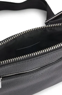 Umhängetasche aus italienischem Leder mit Logo-Prägung