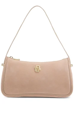 Umhängetasche aus Veloursleder mit metallenen Double-B-Monogramm