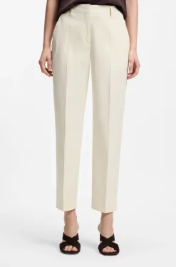 Verkürzte Tapered-Fit Hose aus elastischer Baumwolle