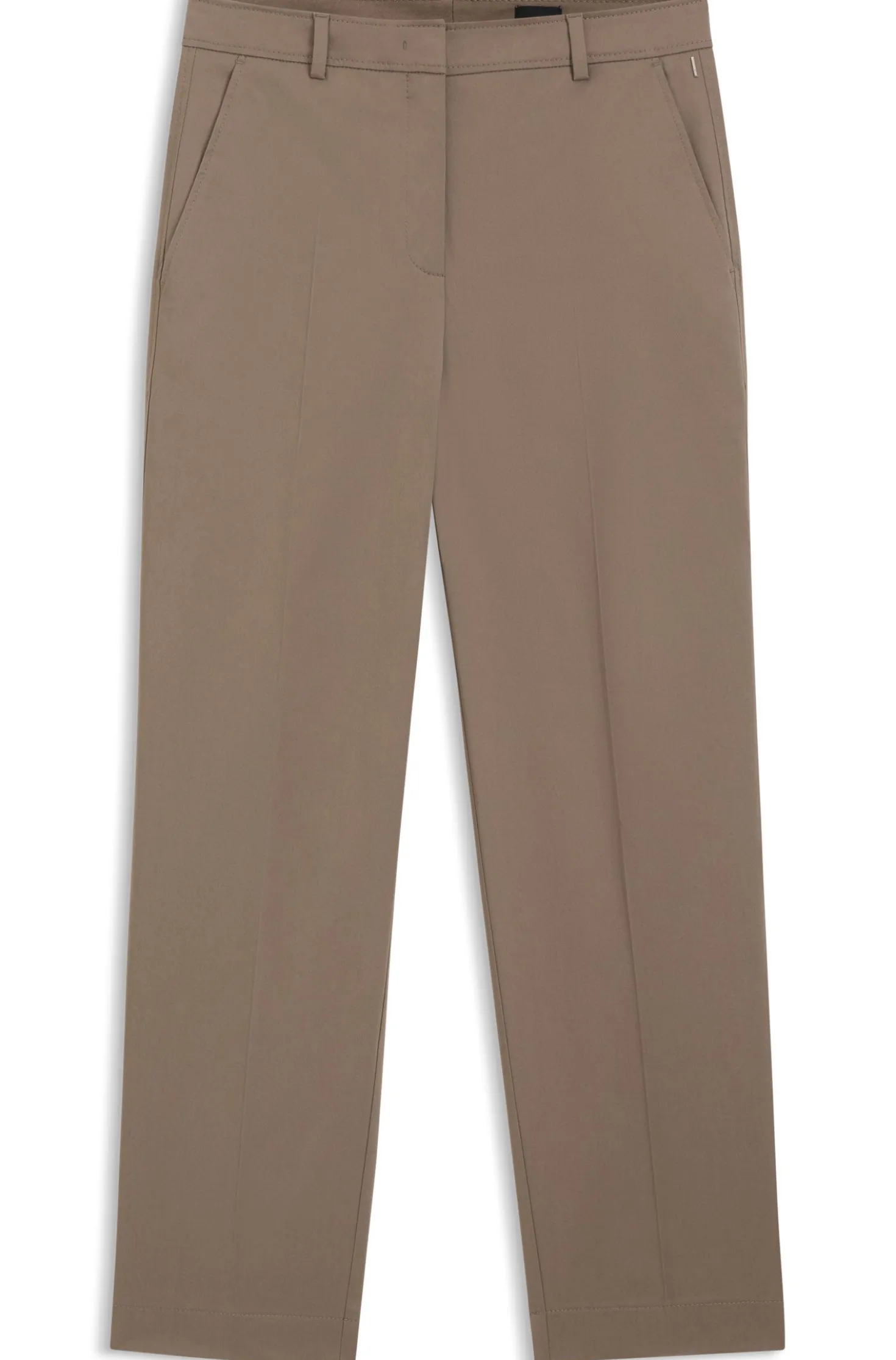 Verkürzte Tapered-Fit Hose aus elastischer Baumwolle
