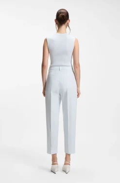 Verkürzte Tapered-Fit Hose aus elastischer Baumwolle