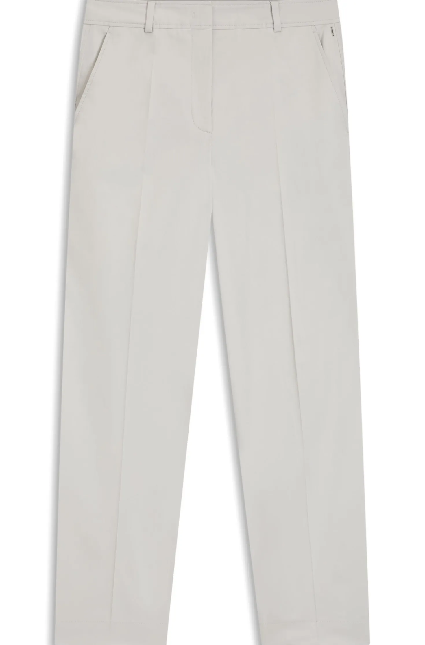 Verkürzte Tapered-Fit Hose aus elastischer Baumwolle