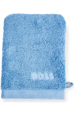 Waschhandschuh aus Baumwolle mit Logo-Stickerei