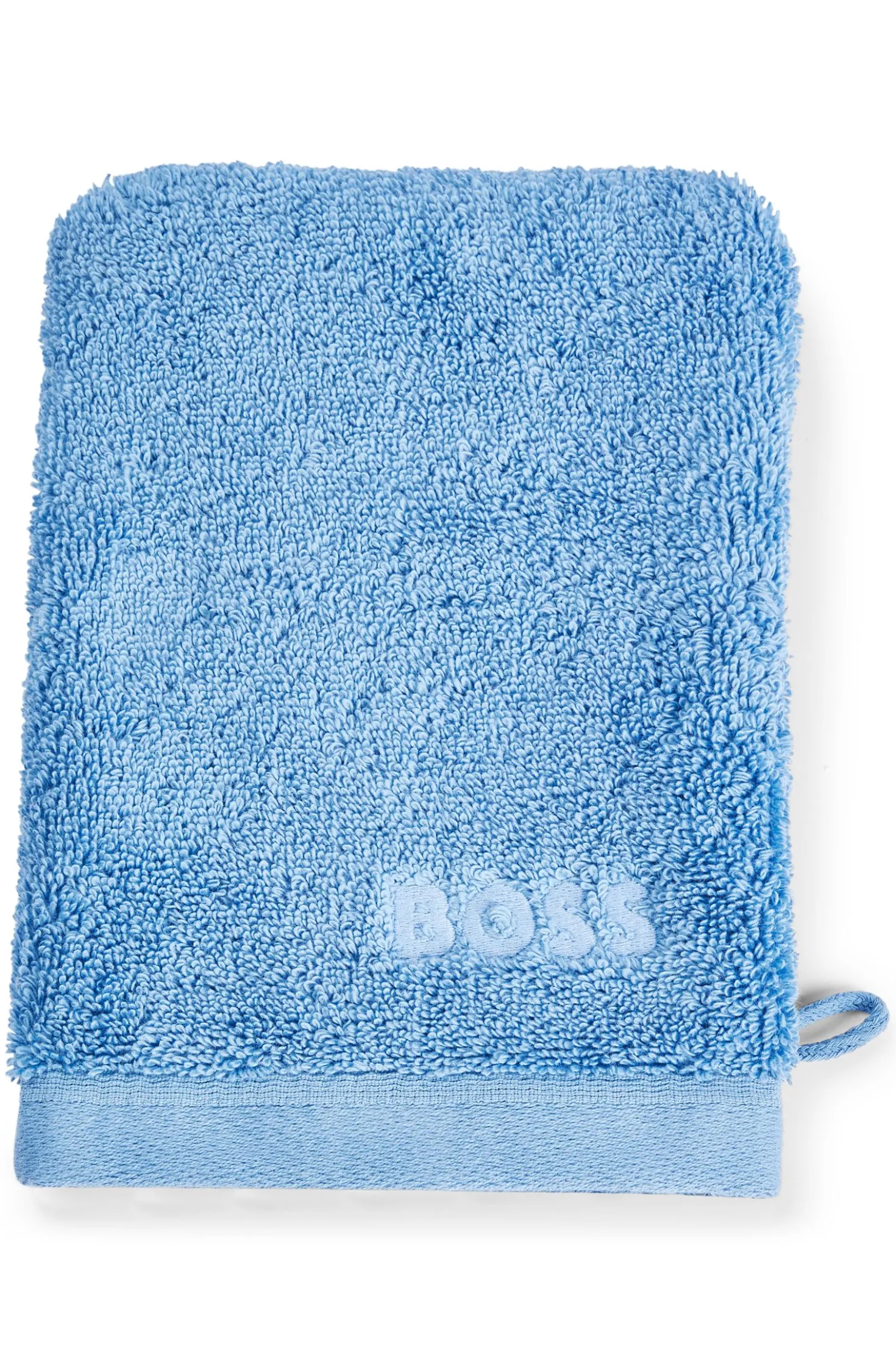 Waschhandschuh aus Baumwolle mit Logo-Stickerei