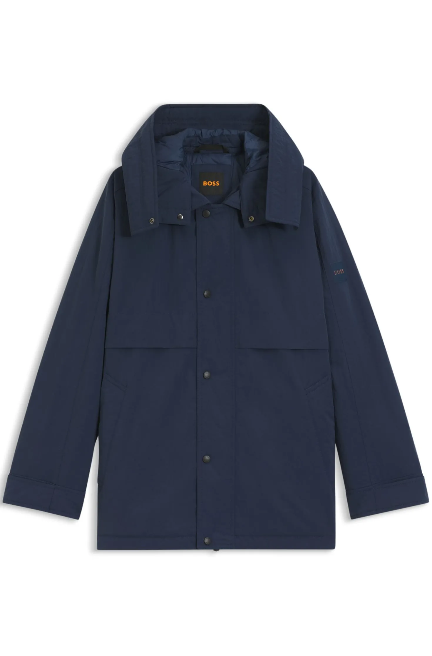 Wasserabweisende Jacke mit abnehmbarer Kapuze