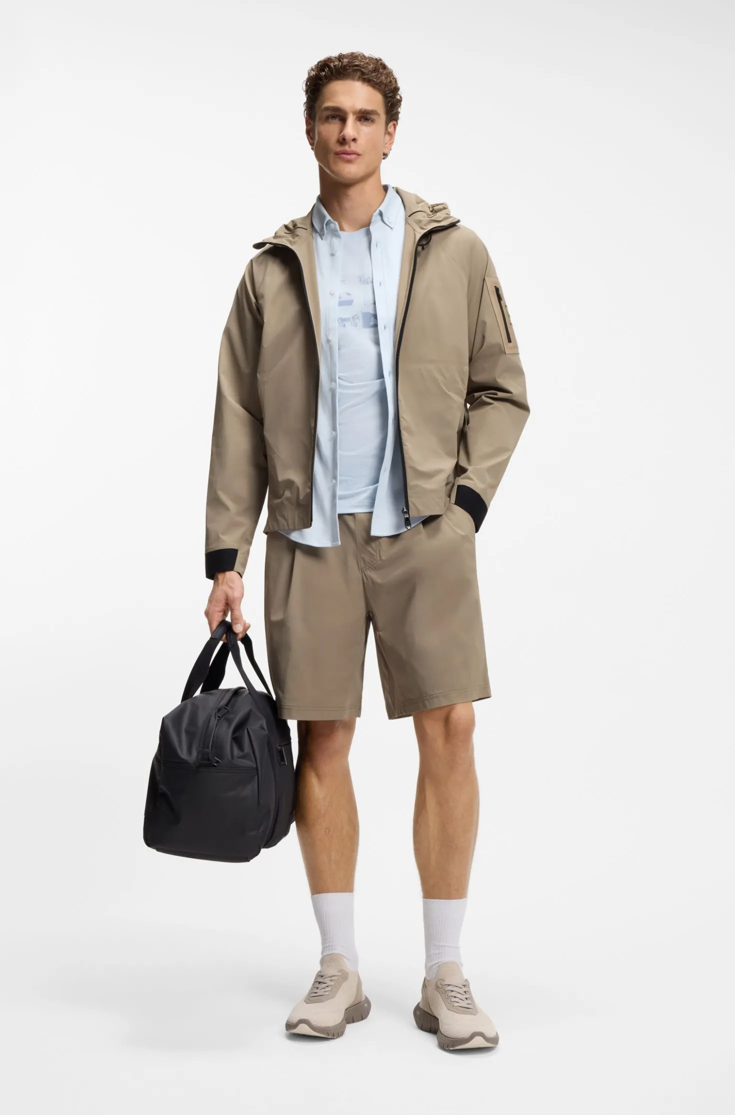 Wasserabweisende Jacke mit filigraner Waffelstruktur