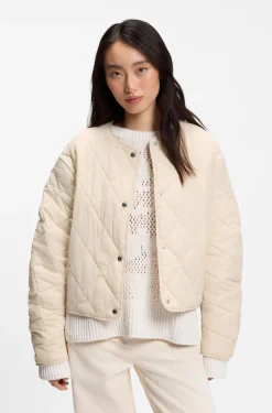 Wasserabweisende Jacke mit Rautensteppung